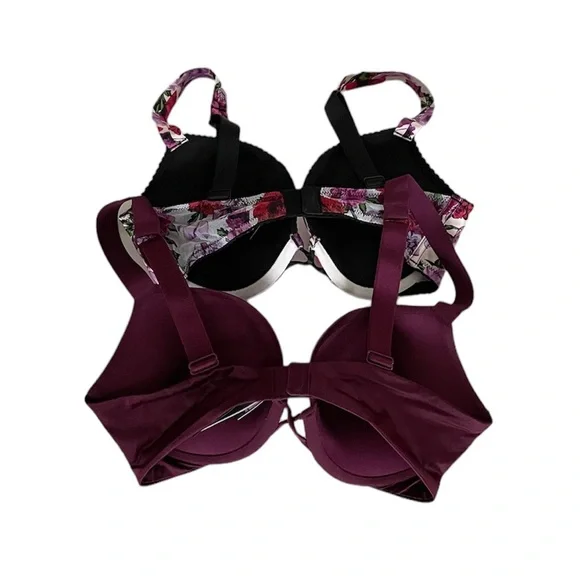 Victoria’s Secret Rhinestone Bombshell Plunge Padded Push-Up Bras 34C Set of 2 - Picture 3 of 12